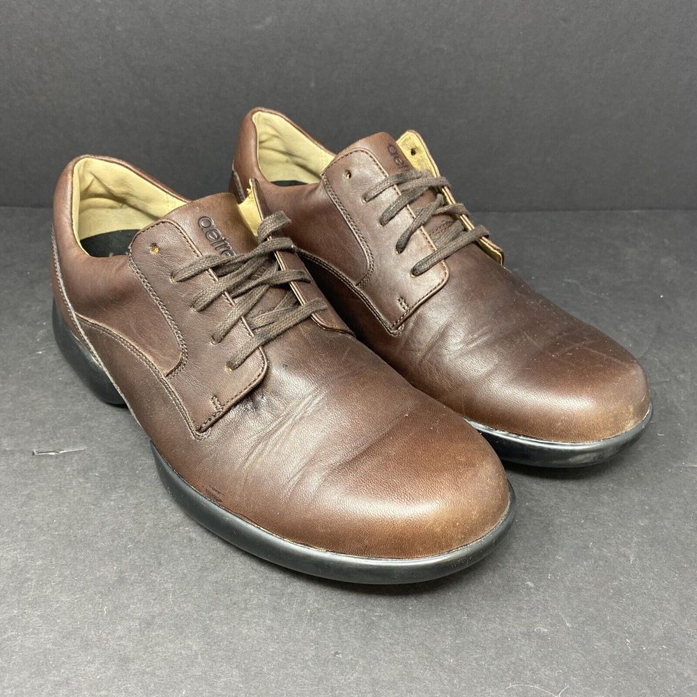 Aetrex Shoes Men's 8.5 Med Brown Oxford Lace Up Low Top Casual Leather G501M F09